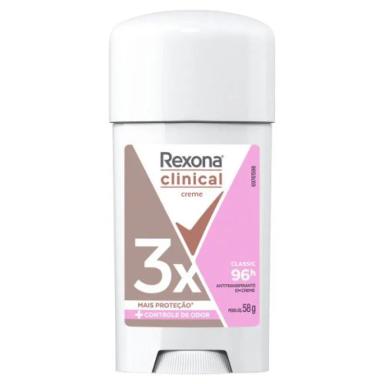 DESODORANTE REXONA CLINICAL CLASSIC ANTITRANSPIRANTE 96H CREME 58G