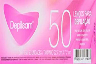 LENçO PARA DEPILAçãO EM FOLHAS DEPILSAM 50 UNIDADES
