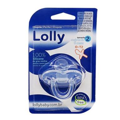 CHUPETA TRANSPARENTE SILICONE 6M+ LOLLY