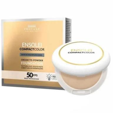 BASE FACIAL COMPACTA PROFUSE ENSOLEI COMPACTCOLOR FPS 50 COM 10G - xpto