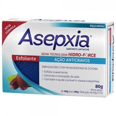 SABONETE FACIAL EM BARRA ASEPXIA ESFOLIANTE ANTIACNE 80G