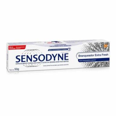 CREME DENTAL SENSODYNE BRANQUEADOR EXTRA FRESH PARA DENTES SENSÍVEIS 50G