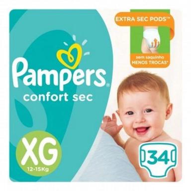 FRALDA PAMPERS CONFORT SEC XG - 34 UNIDADES