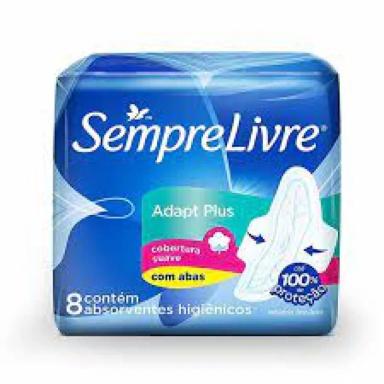ABSORVENTE SEMPRE LIVRE ADAPT PLUS COBERTURA SUAVE COM ABAS 8 UNIDADES