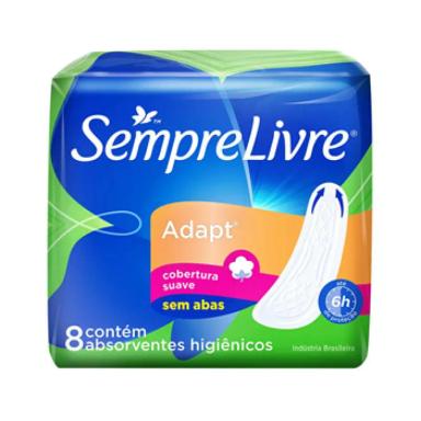 ABSORVENTE SEMPRE LIVRE ADAPT COBERTURA SUAVE SEM ABAS 8 UNIDADES