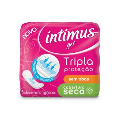 ABSORVENTE INTIMUS GEL COBERTURA SECA SEM ABAS - 8 UNIDADES