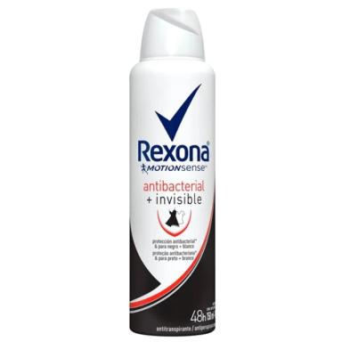 DESODORANTE ANTITRANSPIRANTE AEROSOL REXONA ANTIBACTERIAL + INVISIBLE 150ML