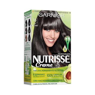 TINTURA GARNIER PERMANENTE NUTRISSE 30 CASTANHO ESCURO GRAFITE