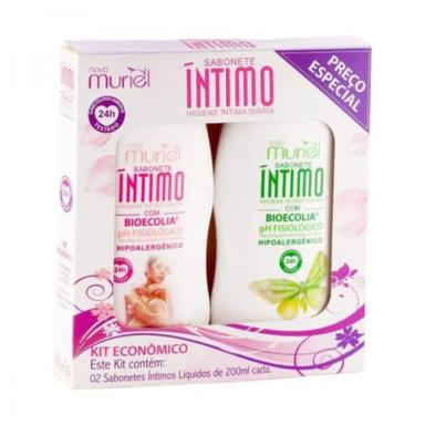 KIT SABONETE LÍQUIDO ÍNTIMO MURIEL HERBAL HIPOALERGÊNICO 2 UNIDADES 200ML