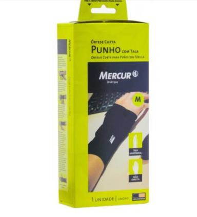 ÓRTESE CURTA PARA PUNHO DIREITO MERCUR M COM TALA 1 UNIDADE