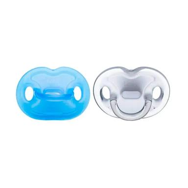 CHUPETA LOLLY 100% SILICONE TAMANHO 2 (+6 MESES) COR AZUL 2 UNIDADES