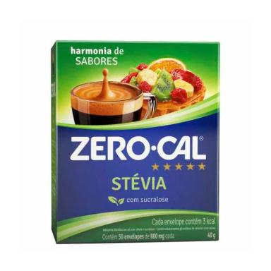 ADOÇANTE EM PÓ ZERO-CAL STÉVIA 50 ENVELOPES