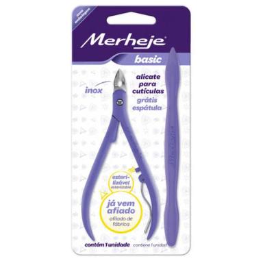 KIT MERHEJE COM ALICATE E ESPÁTULA PARA UNHAS LILÁS