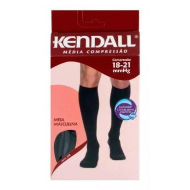 MEIA 3/4 MASCULINA KENDALL MÉDIA COMPRESSÃO PRETA P
