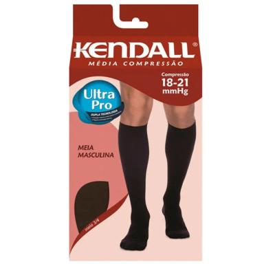 KENDALL MEIA CALCA 3/4 MASCULINA MEDIA COMPRESSAO PRETA TAMANHO GRANDE 1 PAR