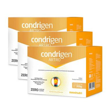 KIT 3 CONDRIGEN ARTRO COLáGENO TIPO 1 E 2 FRUTAS AMARELAS