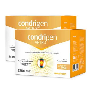 KIT 2 CONDRIGEN ARTRO COLáGENO TIPO I E II FRUTAS AMARELAS