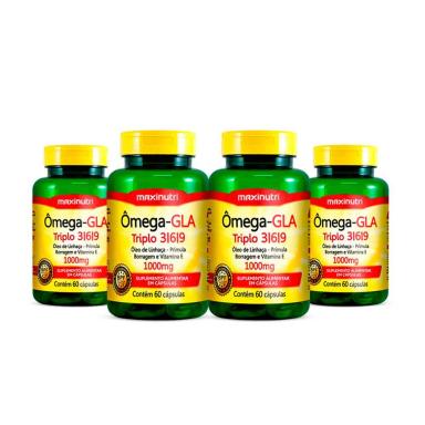 KIT 04 ÔMEGA GLA TRIPLO 3-6-9 60 CAPSULAS MAXINUTRI