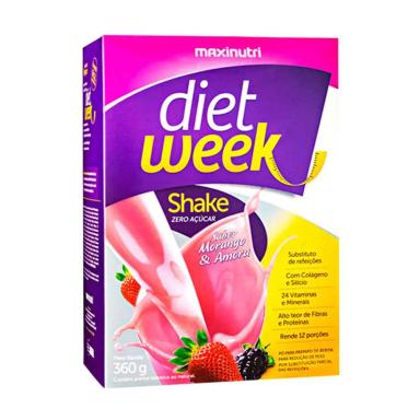 DIET WEEK SHAKE SABOR MORANGO COM AMORA 360G MAXINUTRI