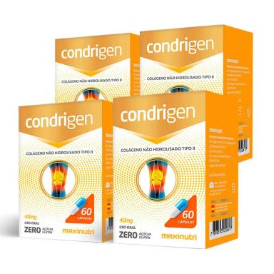 KIT 04 CONDRIGEN COLáGENO TIPO 2 COM 60 CAPSULAS MAXINUTRI