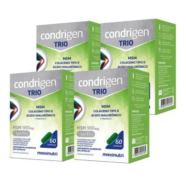 KIT 4 CONDRIGEN TRIO MSM COLáGENO TIPO 2 HA E VIT.C 60 CAPS