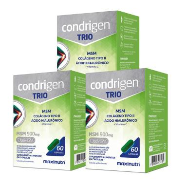KIT 3 CONDRIGEN TRIO MSM COLáGENO TIPO 2 HA E VIT.C 60 CAPS