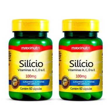 KIT 02 SILíCIO VITAMINAS ACDE 60 CAPSULAS MAXINUTRI