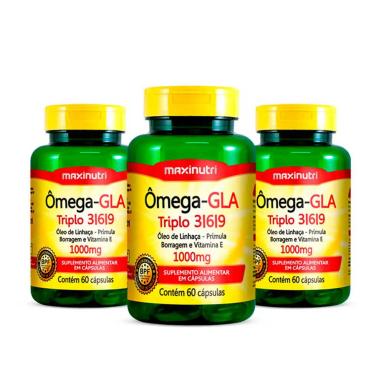 KIT 03 ÔMEGA GLA TRIPLO 3-6-9 60 CAPSULAS MAXINUTRI