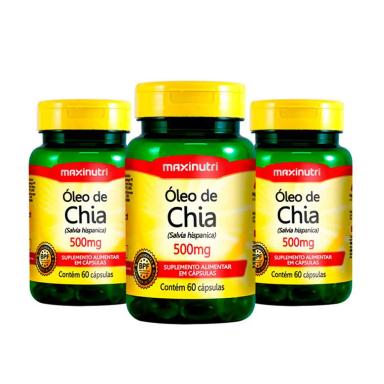 KIT 03 ÓLEO DE CHIA 500MG 60 CAPSULAS MAXINUTRI