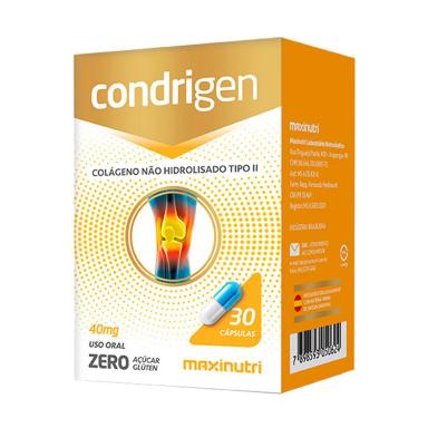 CONDRIGEN COLáGENO TIPO II MAXINUTRI COM 30 CAPSULAS