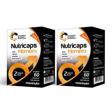KIT 2 NUTRICAPS HOMEM VITAMíNICO FOSFORO MAGNéSIO 60 CAPS