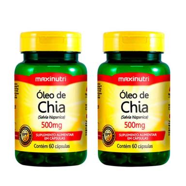 KIT 02 ÓLEO DE CHIA 500MG 60 CAPSULAS MAXINUTRI