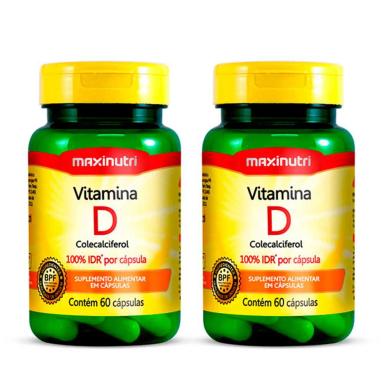 KIT 02 VITAMINA D 100% IDR 60 CAPSULAS MAXINUTRI