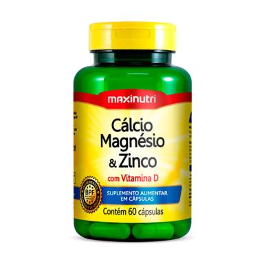 CáLCIO MAGNéSIO ZINCO VITAMINA D 60 CAPSULAS MAXINUTRI