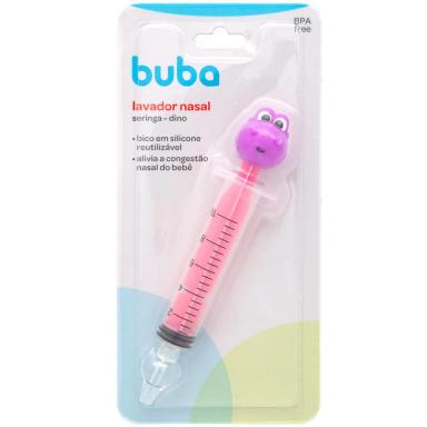 SERINGA LAVADOR NASAL DINO ROSA COM BICO EM SILICONE - BUBA