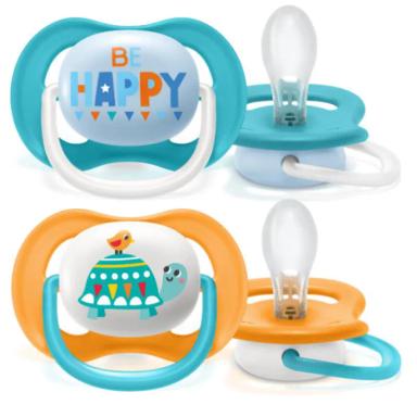 CHUPETA ULTRA AIR HAPPY DUPLA DECORADA MENINO 6-18 M