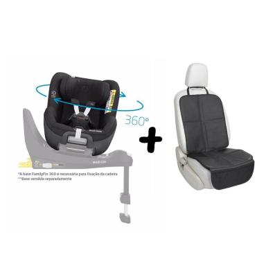 CADEIRINHA DE CARRO PEARL 360 MAXI-COSI AUTHENTIC BLACK + PROTETOR DE BANCO