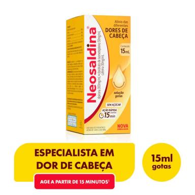 Neosaldina Dipirona 300mg + Mucato de Isometepteno 50mg + Cafeína 30mg Gotas 15ml