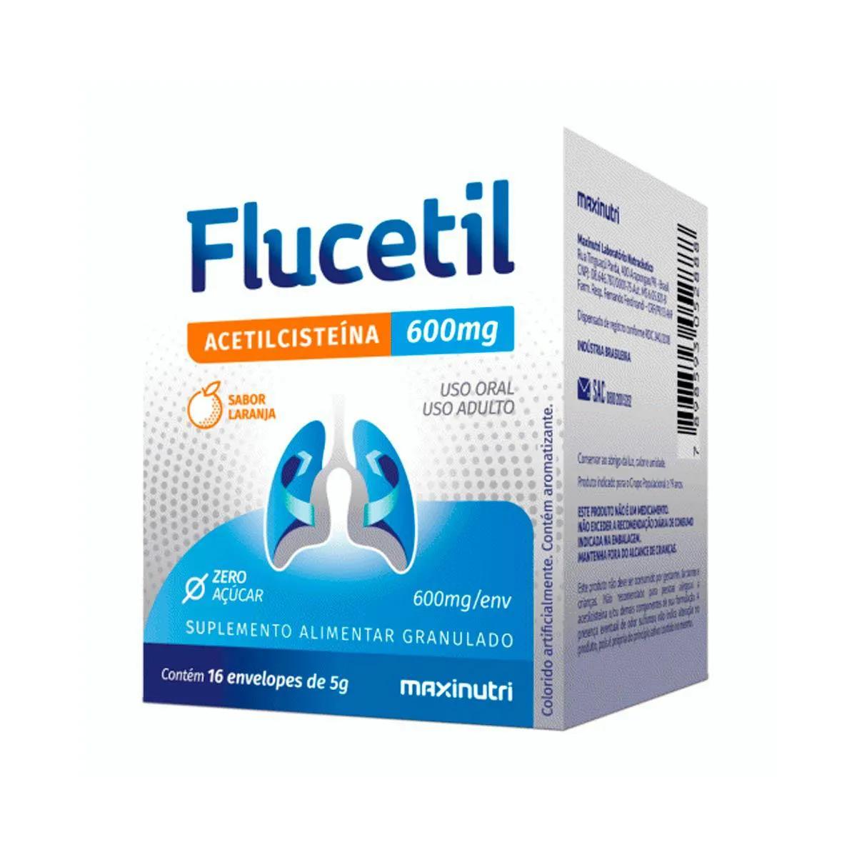 Suplemento Alimentar Flucetil 600mg 16 envelopes de 5g cada