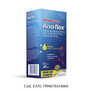 Ana-Flex Citrato de Orfenadrina 35mg/mL + Dipirona Monoidratada 300mg/mL + Cafeína Anidra 50mg/mL solução oral 20ml