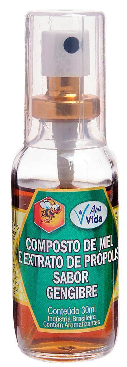 Spray para Garganta Extrato de Própolis Apis Vida Sabor Gengibre 30ml