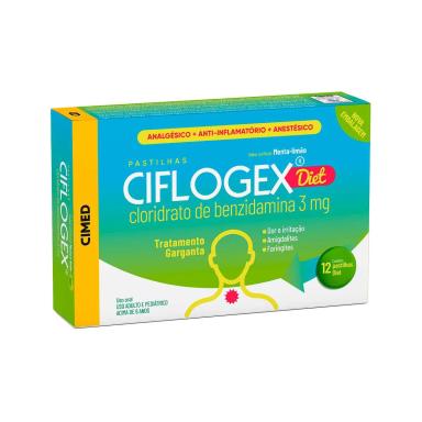 Pastilha Ciflogex Diet Sabor Menta 12 unidades