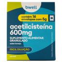 Acetilcisteína 600mg bwell Sabor Laranja 16 envelopes com 5g cada