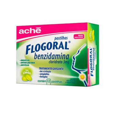 Pastilha Flogoral Sabor Limão 12 unidades