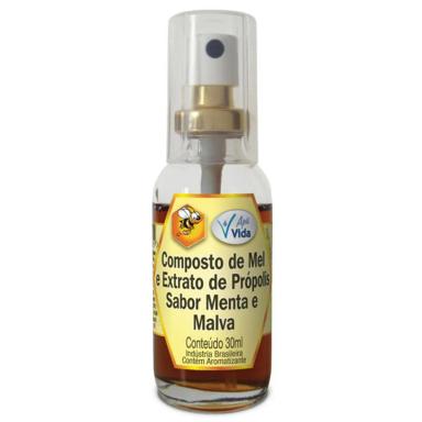 Spray para Garganta Extrato de Própolis Apis Vida Sabor Menta e Malva 30ml