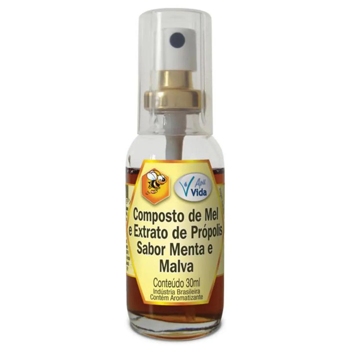 Spray para Garganta Extrato de Própolis Apis Vida Sabor Menta e Malva 30ml
