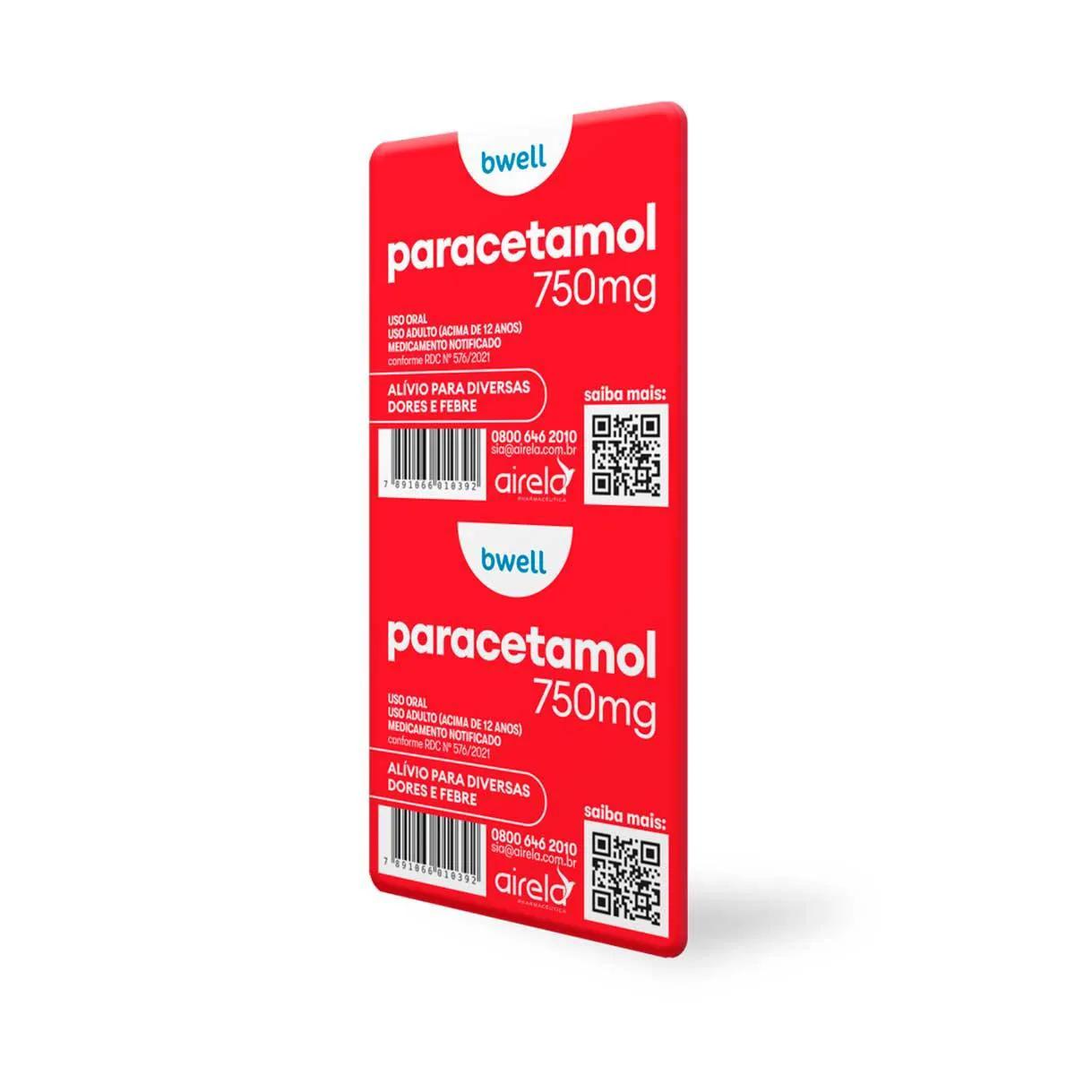 bwell Paracetamol 750mg 10 comprimidos