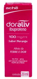 Doraliv Ibuprofeno 100mg/ml Solução em Gotas Sabor Morango 20ml