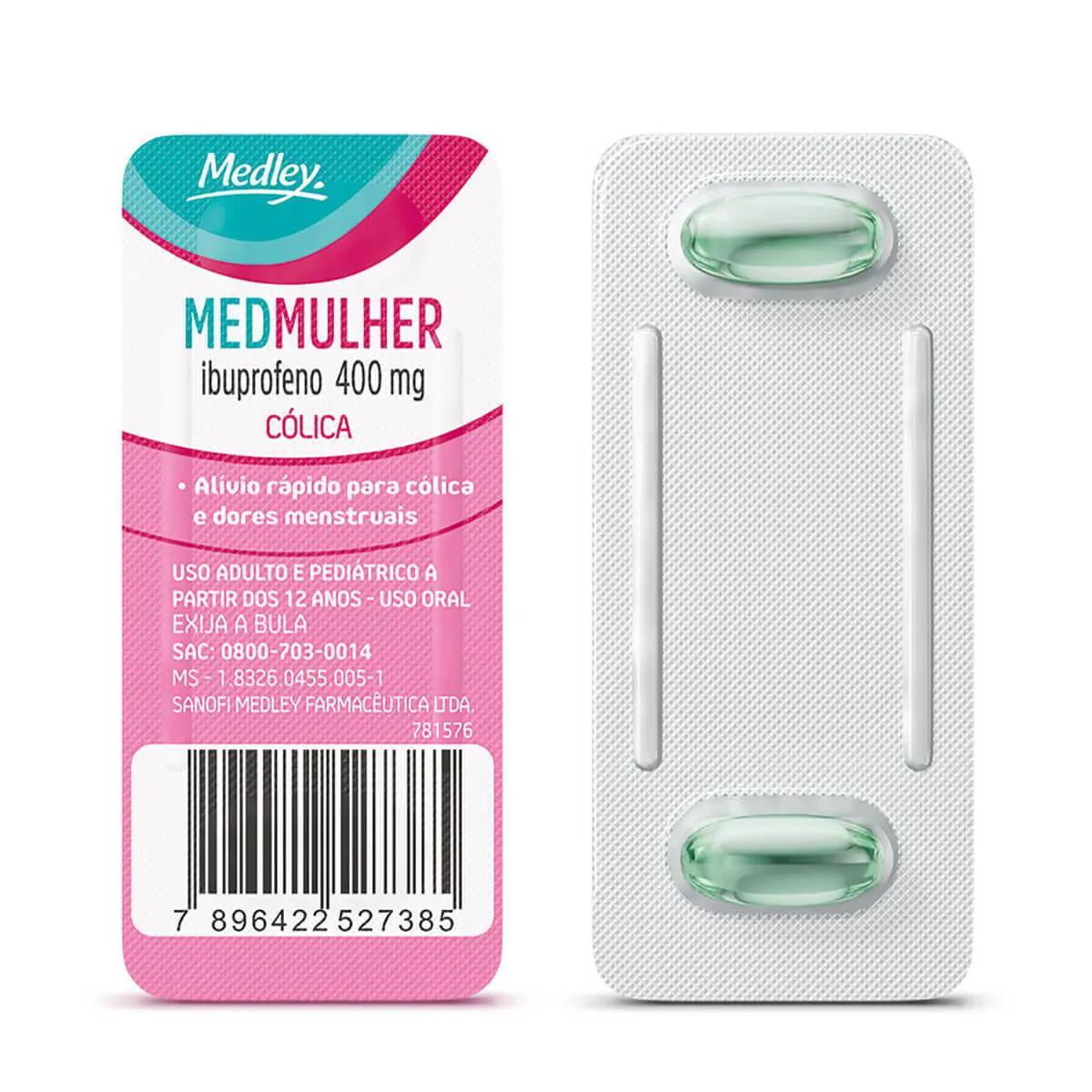 Medmulher Ibuprofeno 400mg 2 cápsulas