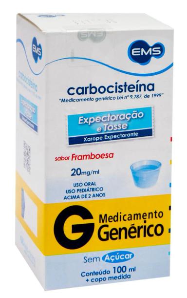 Carbocisteina 20mg/ml Xarope Sabor Framboesa 100ml EMS Genérico